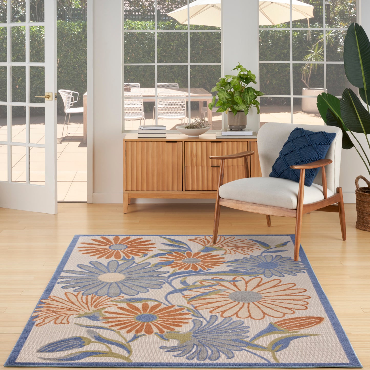 Nourison Aloha 6' x 9' Beige Multicolor Contemporary Rug