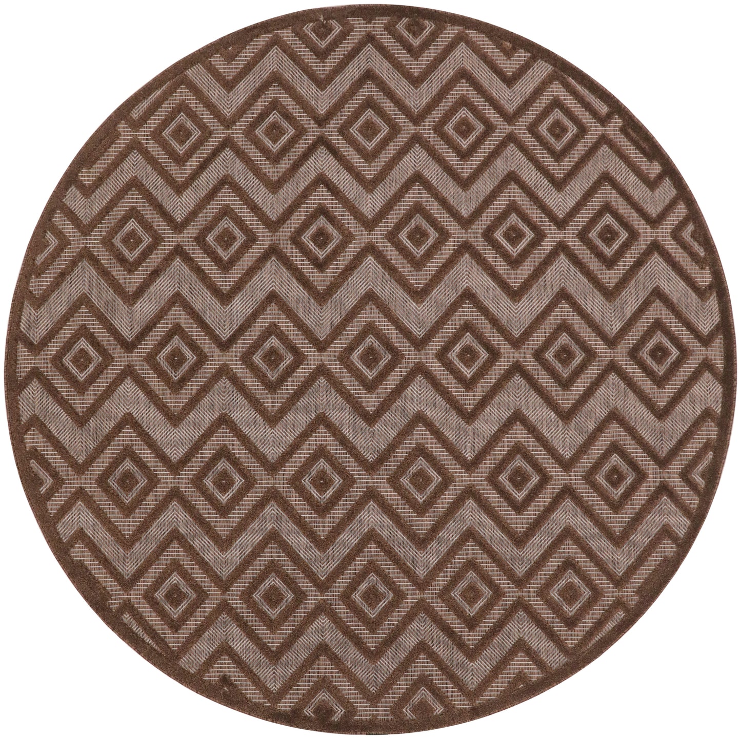 Nourison Versatile 8' x Round Brown Modern Rug