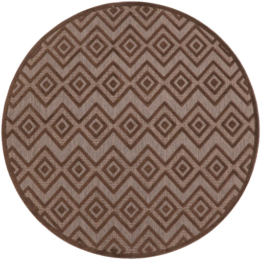 Nourison Versatile 8' x Round Brown Modern Rug