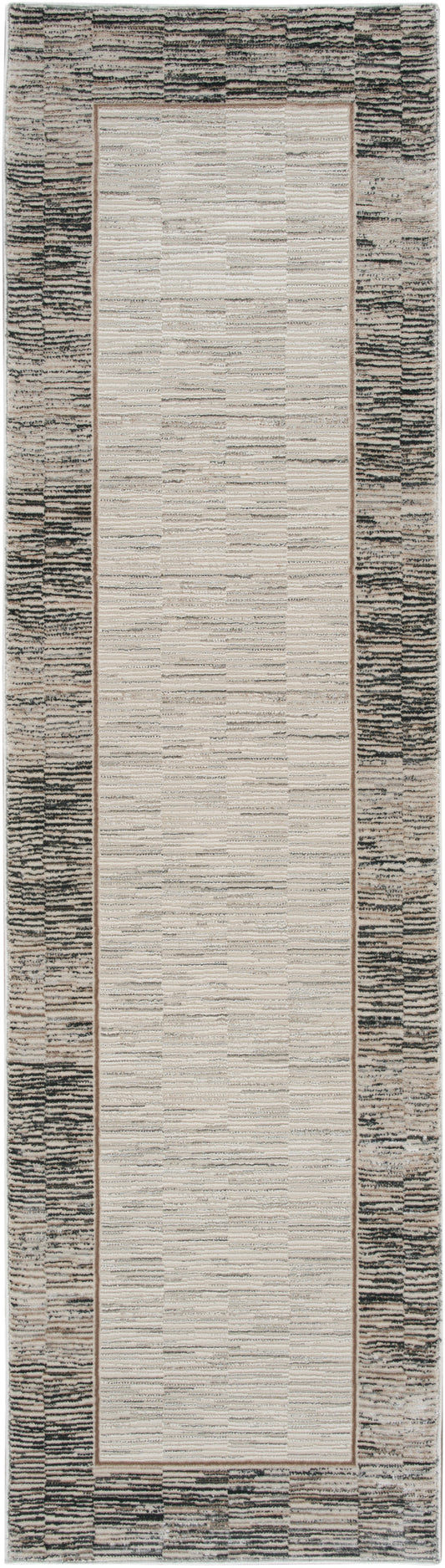 Nourison Desire 2'3" x 7'6" Grey Black Modern Indoor Rug