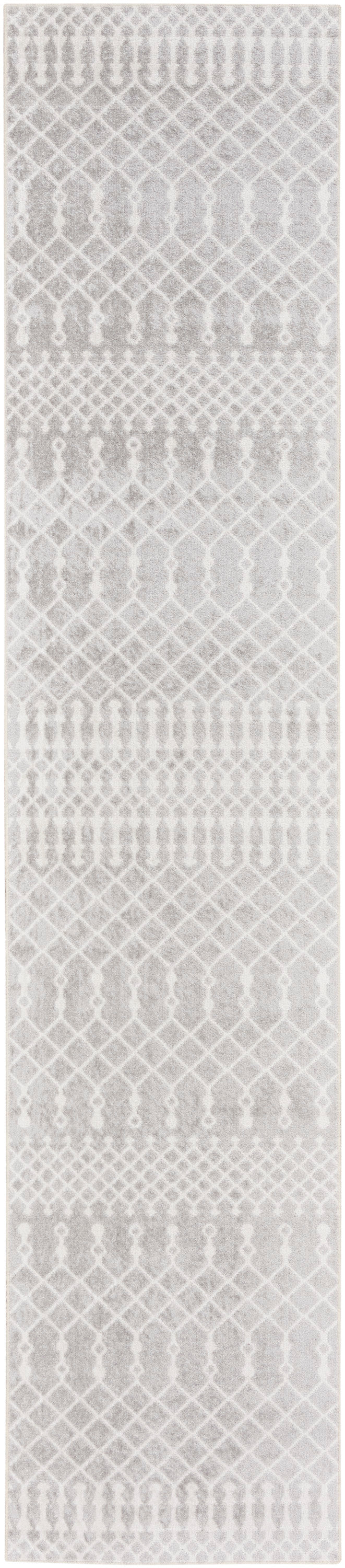 Nourison Astra Machine Washable 2'2" x 10' Grey Bohemian Indoor Rug