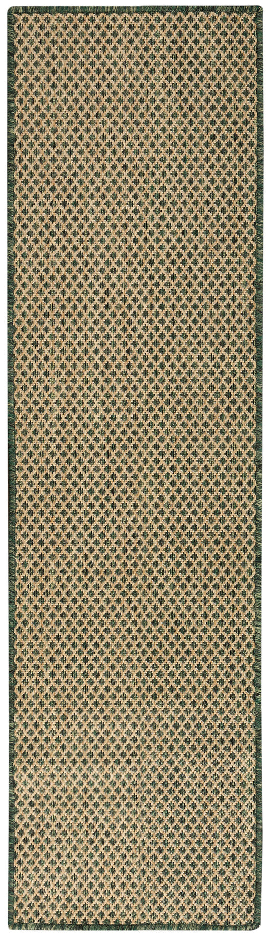 Nourison Courtyard 2' x 6' Green Modern Rug