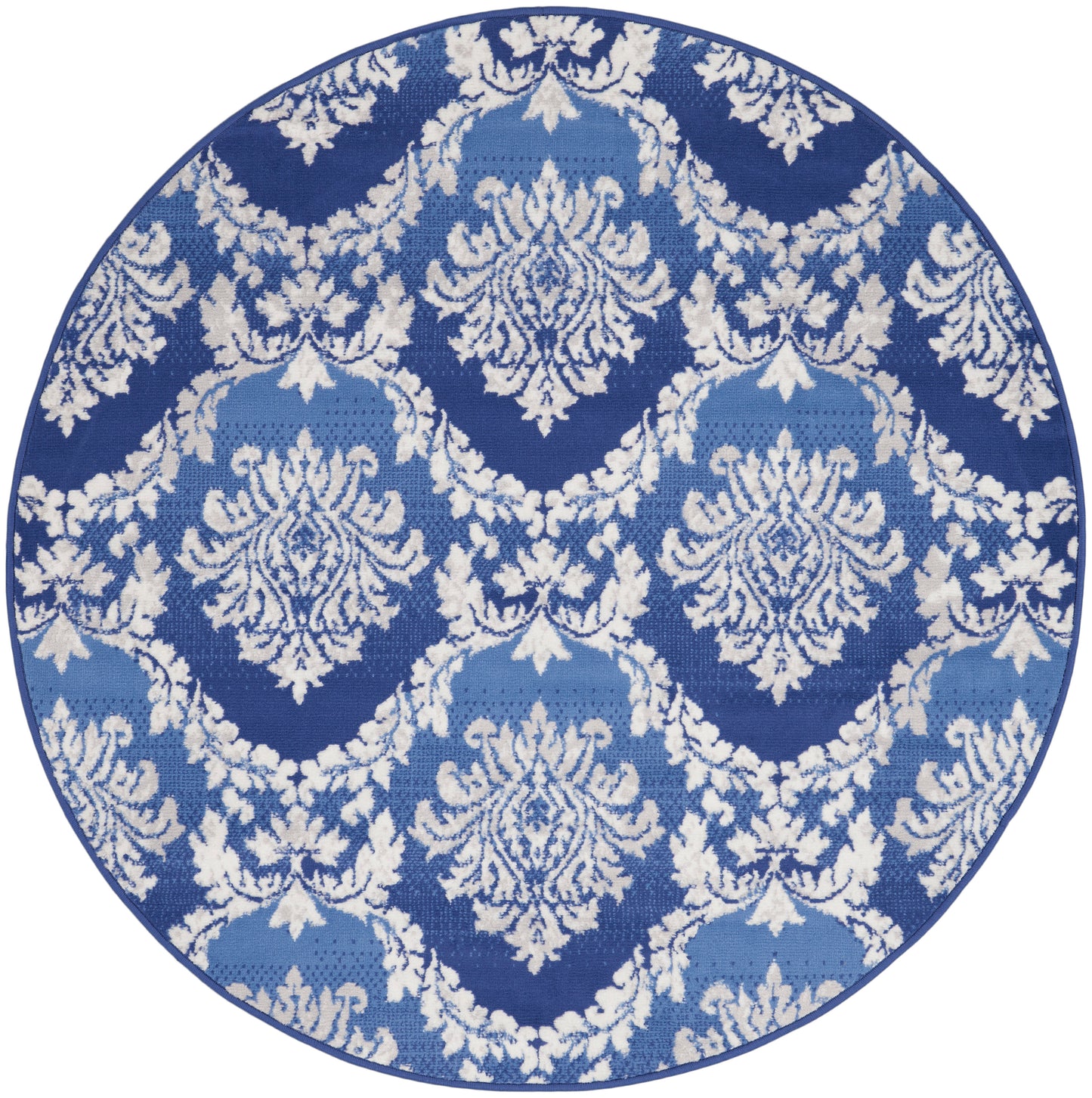 Nourison Whimsicle 5' x Round Blue Farmhouse Indoor Rug