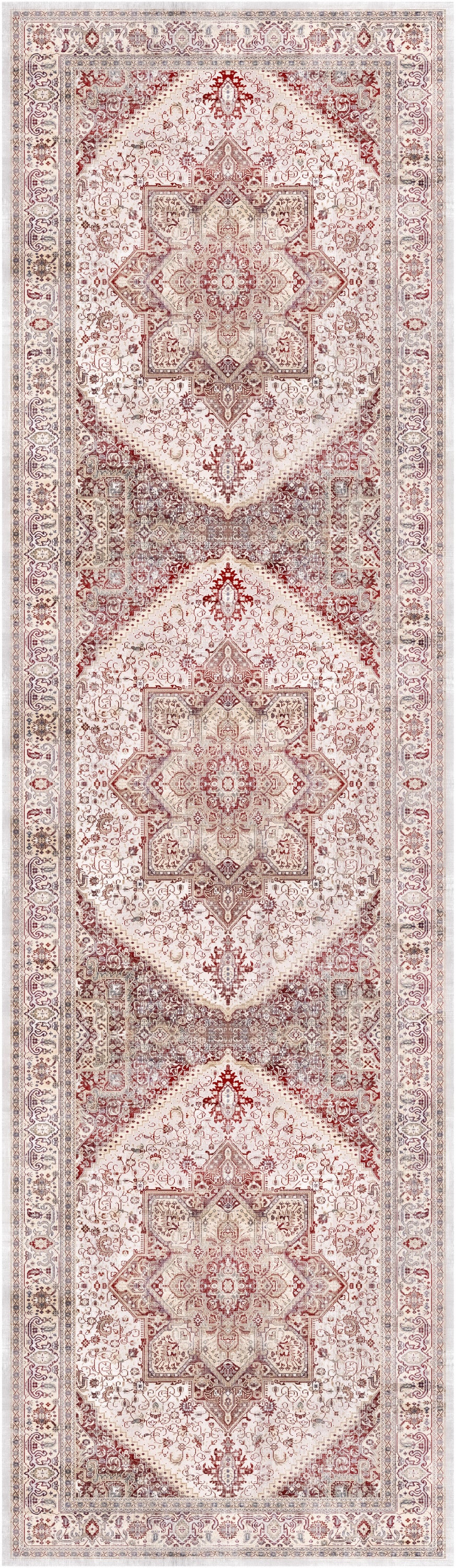 Nourison Vintage Home 2'2" x 7'6" Ivory Red Bohemian Indoor Rug