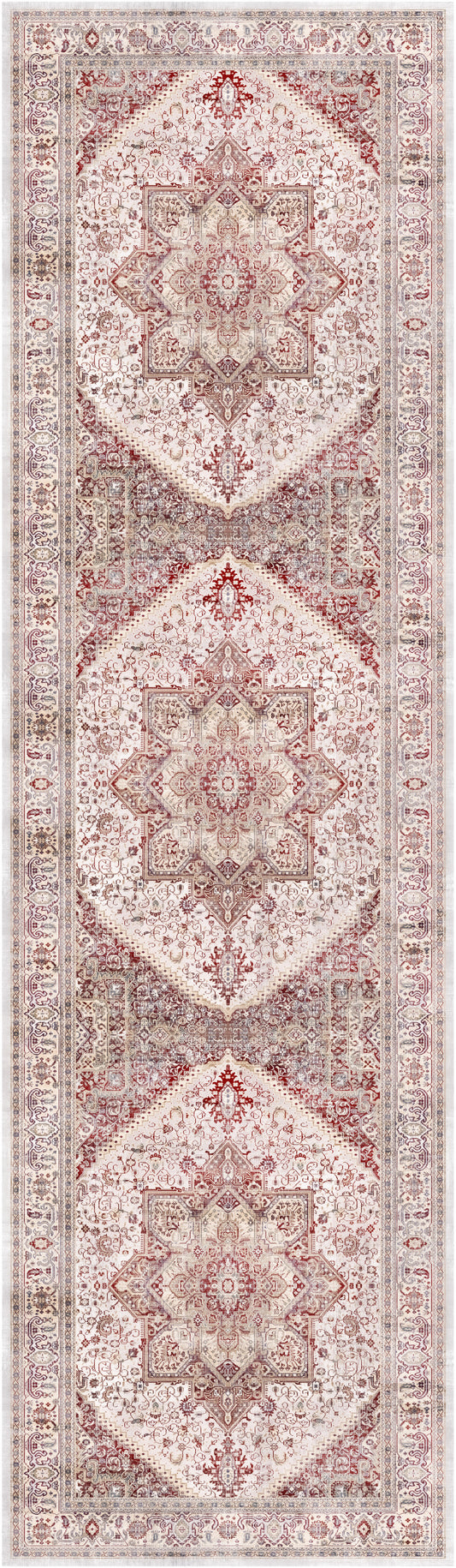 Nourison Vintage Home 2'2" x 7'6" Ivory Red Bohemian Indoor Rug